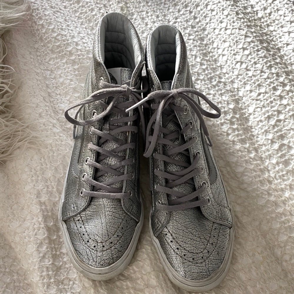 Silver Metallic High Top Vans